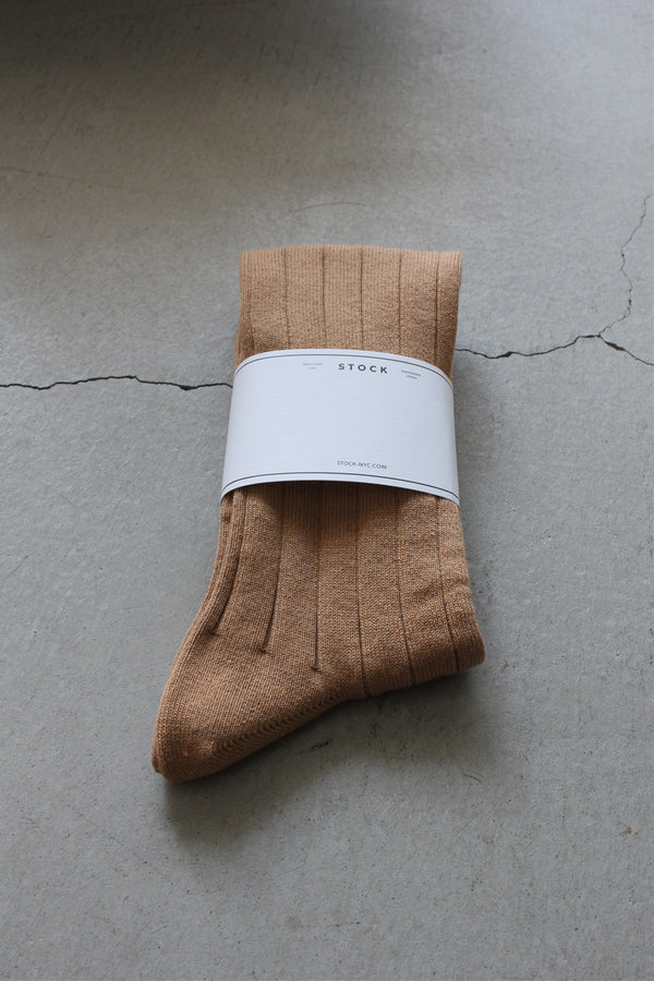 COMFORT COTTON RIB HI-SOCKS / CARAMEL