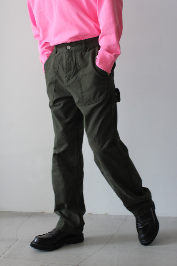 TROUSERS WORKWEAR STONE WASHED / DARK GREEN [60%OFF]