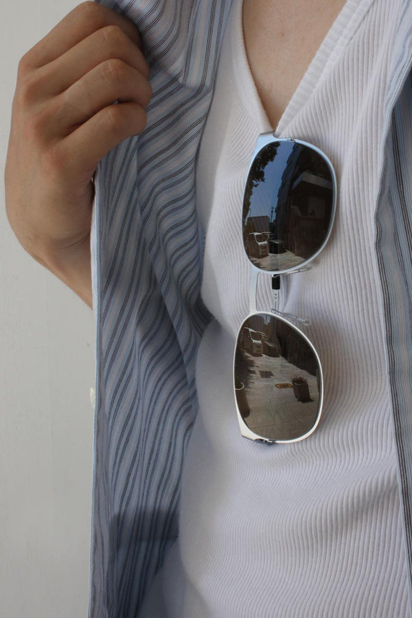 #2.3 SQUARE SUNGLASSES / SILVER
