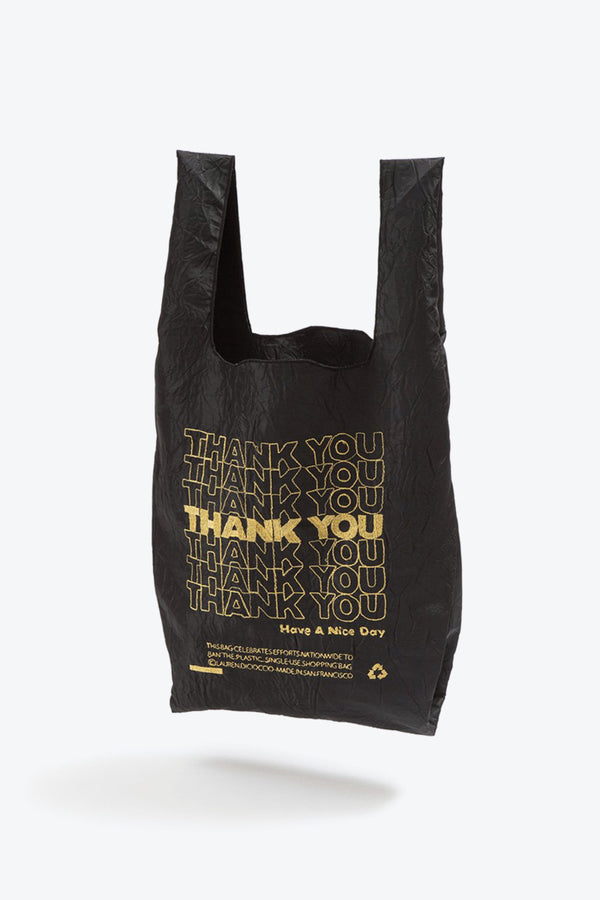 THANK YOU THANK YOU 토트 / 블랙 태피터에 골드 스레드