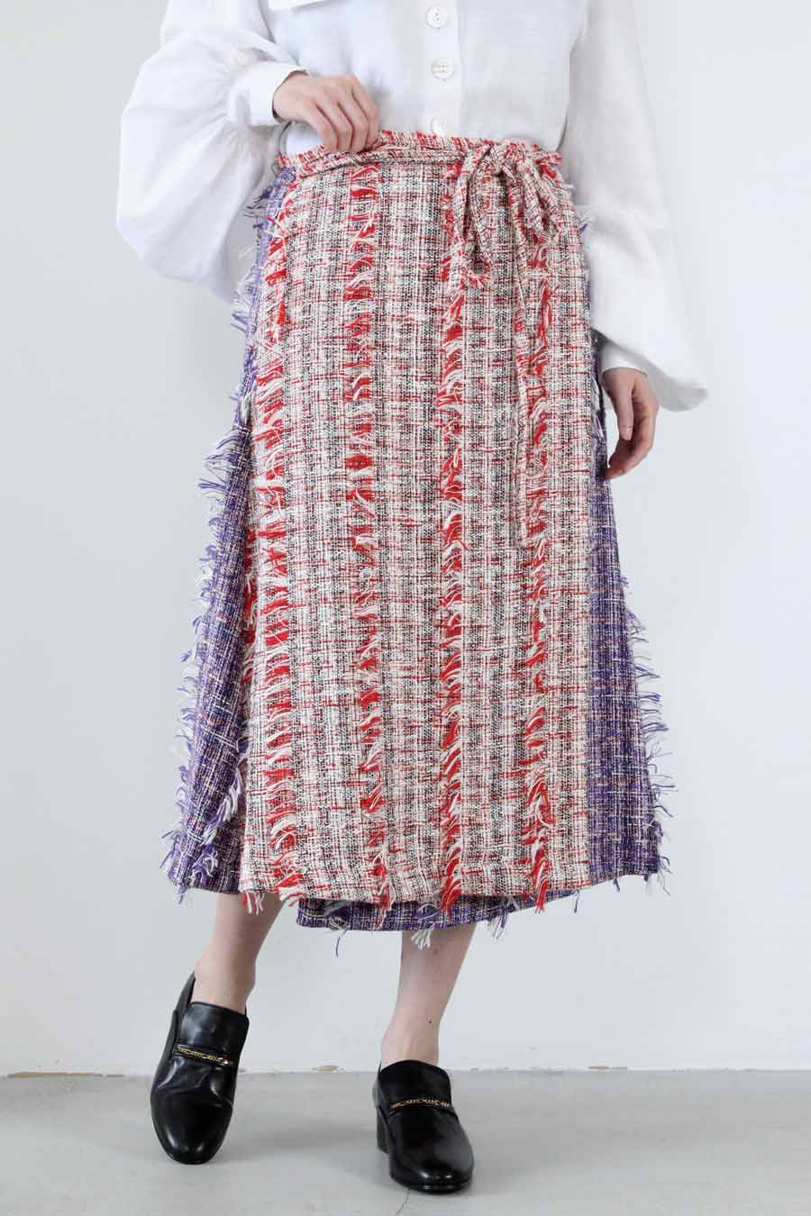 JETTY WRAP SKIRT TWEEDY TWEED / MULTI [90%OFF]