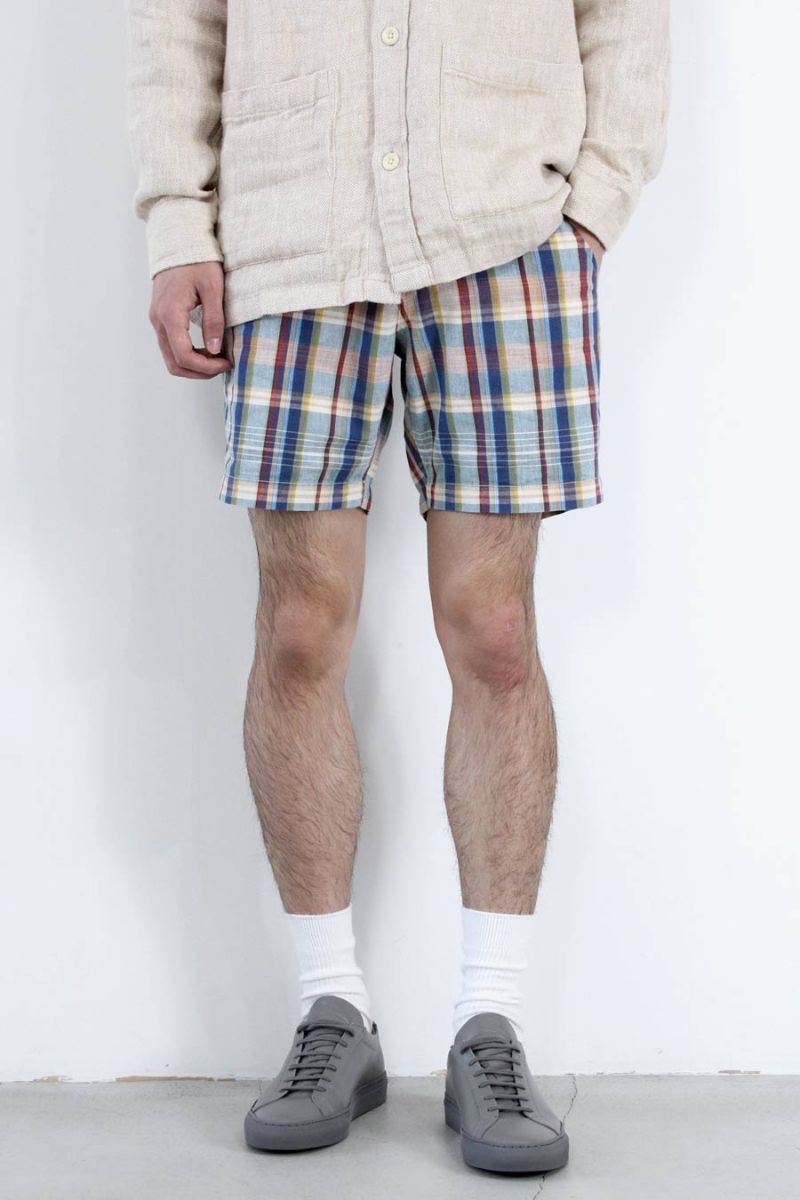 TEAL MADRAS SHORTS / TEAL [80%OFF]