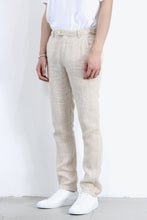 Load image into Gallery viewer, HERRINGBONE LINEN TROUSERS / NATURAL [80%OFF]