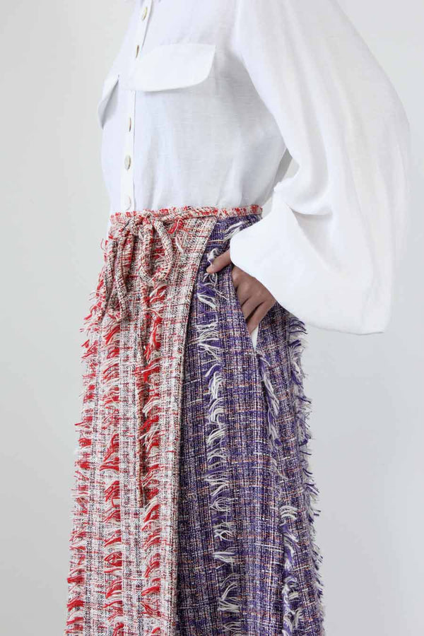 JETTY WRAP SKIRT TWEEDY TWEED / MULTI [90%OFF]