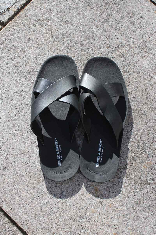 CROSS PVC SANDALS / BLACK