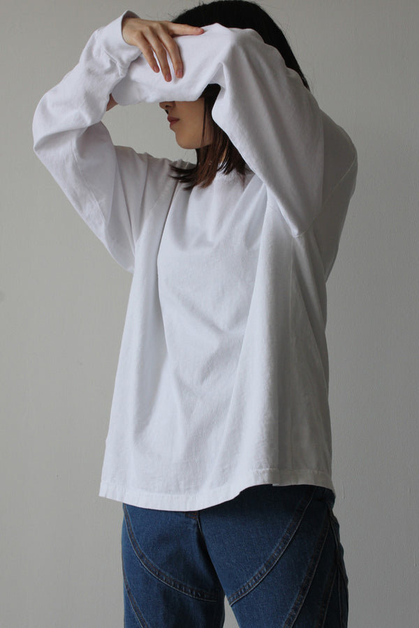 6.5OZ MEDIUM WEIGHT STANDARD L/S T-SHIRT / OPTIC WHITE